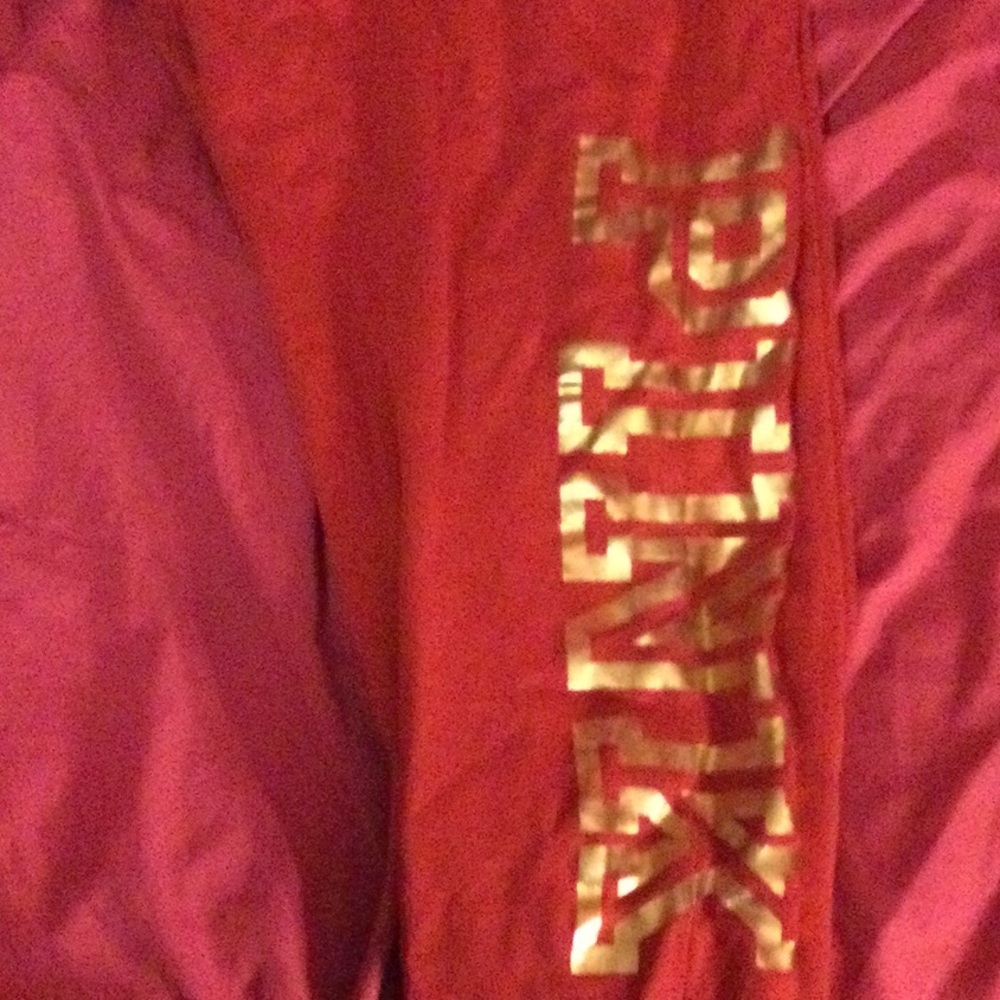 Pink joggers all red